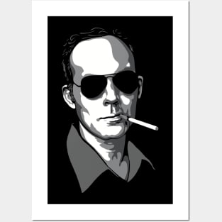 Hunter S Thompson greyscale Posters and Art